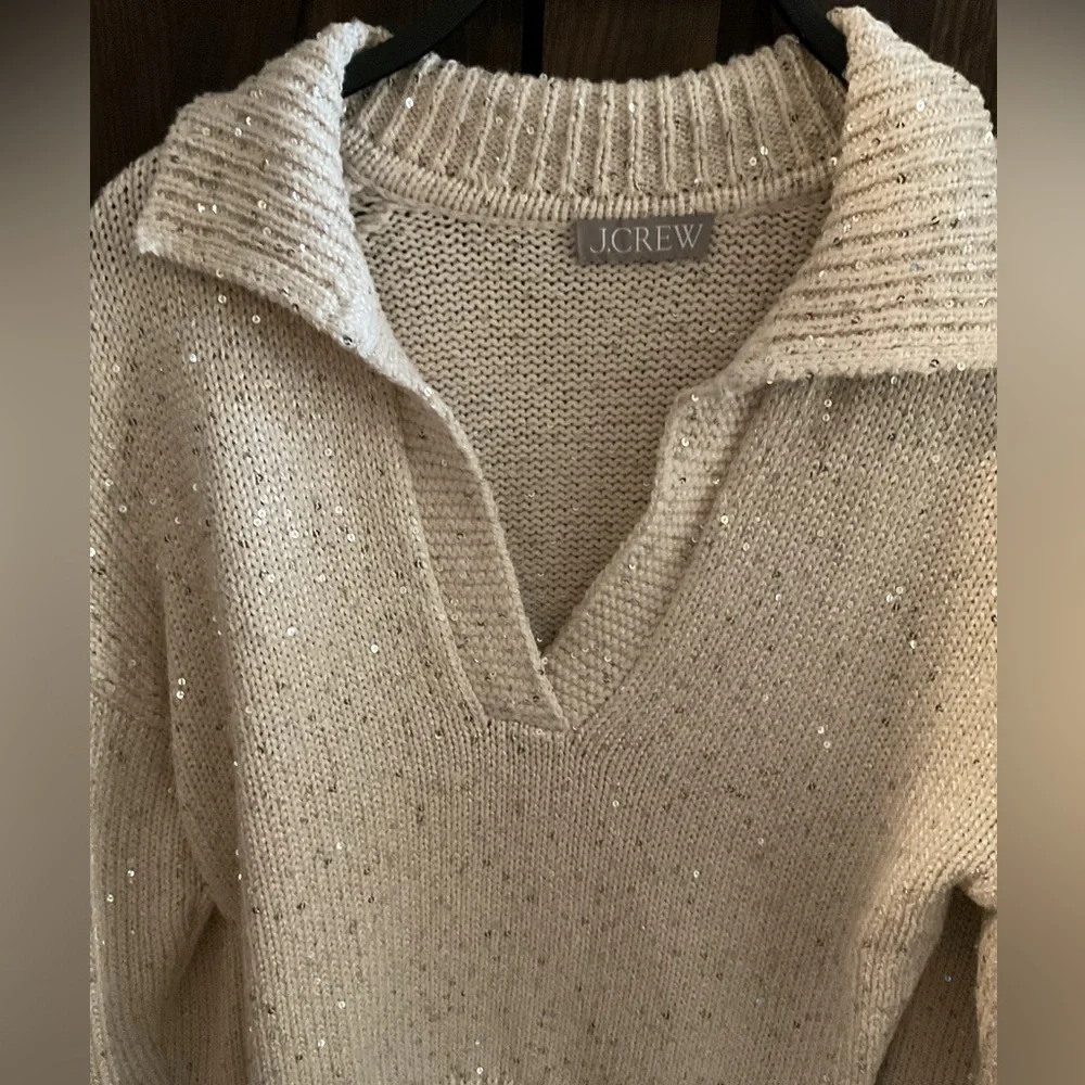 J. Crew Women's Sequin Polo Sweater